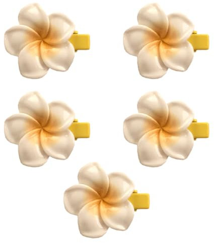 10 pinces à cheveux en forme de frangipanier, pinces à bec mini. Adaptées pour les femmes et les jeunes mariées, idéal pour les fêtes et la plage.