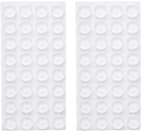 64 Pcs 12 * 4mm Silicone Bumpers Adhesive Buffer Pads,Transparent Rubber Feet Silicone Pad,Clear Furniture Buffer Pads for Furniture,Drawers,Doors,Chopping Boards,Glass,Electronics Protect