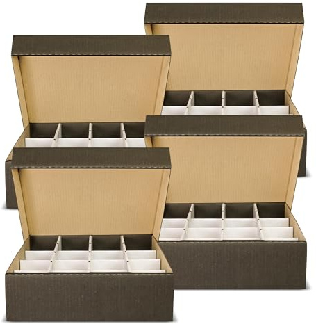 collectXP – 4x Sammelkarten Aufbewahrungsbox, Sammelkarten Kiste, Storage Box für je 4.000 Karten +16er Teilung – Große Deck Box für alle TCG Karten, Sammelkarten, Sportkarten, PKM, MTG, YGO (black)