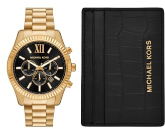 Michael Kors Lexington Men's 44MM Gold-Tone Stainless Steel Watch, MK9245SET