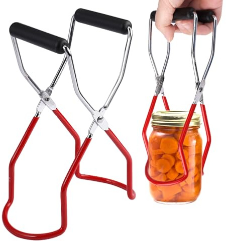 Edelstahl Einmachglas Heber, Hitzebeständig Glasheber Einkochen, Rutschfester Griff Einmachglas-Heber für Glasbehälter mit Einem Durchmesser von Weniger Als 18 cm für Dosen, Bechern und Tellern