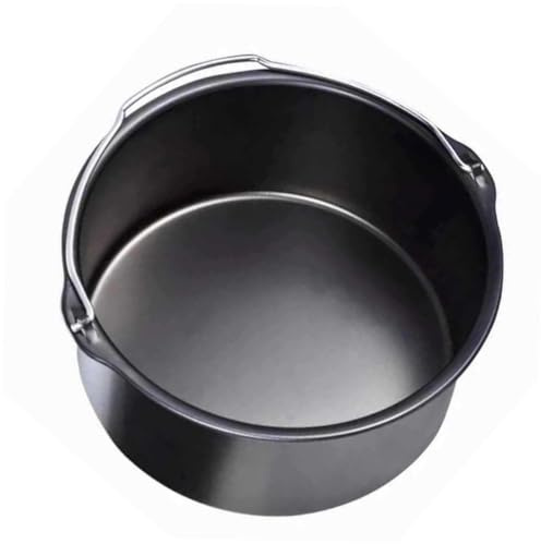 VANZACK Air Fryer Cake Basket Black Non-stick Baking Pan Portable Kitchen Gadget for Home and Restaurant Use