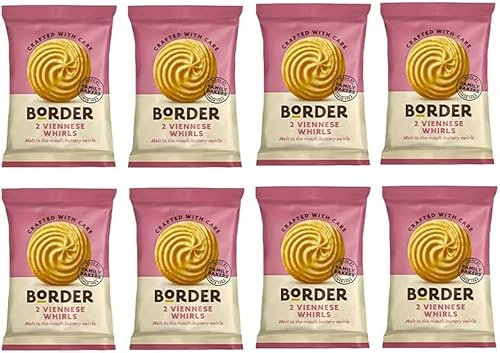 50 x Borders Biscuits Viennese Whirls Flavour Cookies (2 Biscuits Per Pack) - Total 100 Biscuits