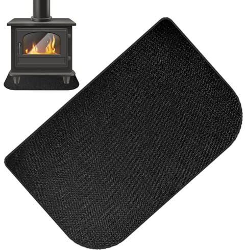 Krmoau Kaminteppich | Flammhemmender Schutz,Holzofenmatte als Schutz für den Kamin | Für Innen- Und Außenbereich Wohnzimmer Küche Zuhause Wohnung Boden Klassenzimmer