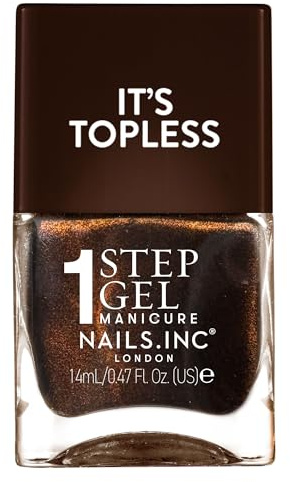 Nails.INC It's Topless Zoe Chocolate Brown Shimmer Gel-Like Nail Polish