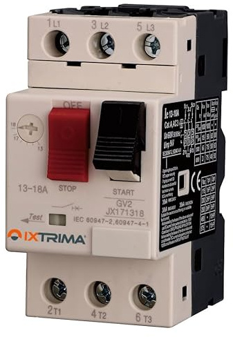 Ixtrima Disjoncteur thermique réglable 13-18A GV2 3P protection moteur tripolaire