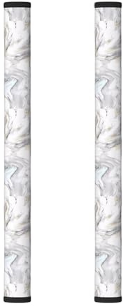 BLWSLC Yellow Marble Patterned Refrigerator Door Handle Gloves (2 Pack), Suitable for microwaves and dishwashers.