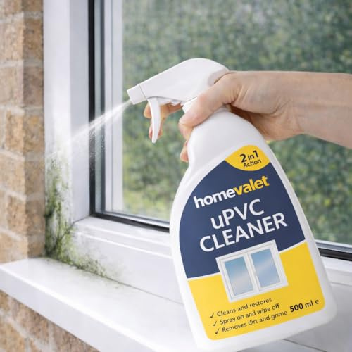 The Home Valet Company Premium UPVC Cleaner 500ml – Bleach Free Formula UPVC Cleaner for Windows and Doors – Removes Mould & Dirt Marks – Ideal for Soffits Cladding, Guttering & More