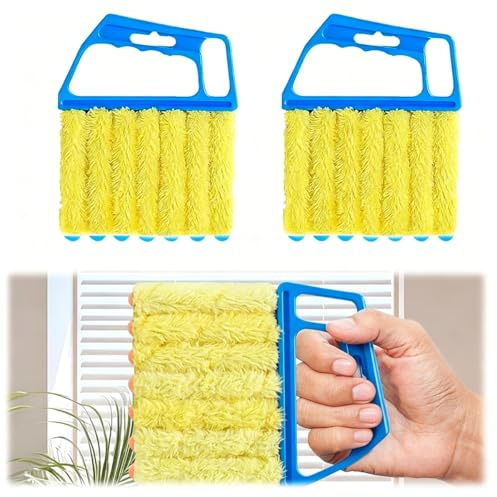 Garegce 2PCS Blind Cleaner, Venetian Blind Cleaner Tool with Ergonomic Handle for Window & Air Conditioner Blinds Car Vent Dust Dirt Home Care & Cleaning Tool Damp Duster Sponge - Blue