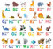 Decowall Wandaufkleber mit Tier-Alphabet, abziehbar, für Kinder, Kinderzimmer, Schlafzimmer, Wohnzimmer (1614 8014) Medium_1614 Red,Blue,Yellow