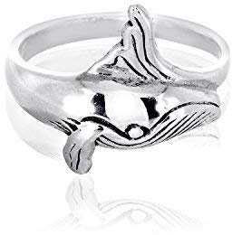 WithLoveSilver 925 Sterling Silber Süßer Glücklicher Wal Ring