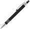Eleganter Kugelschreiber schwarz Soft-Touchpen für Handy oder Tablet mit SOFORTGRAVUR + VORSCHAU: Gravur (1 Vorname) bis zu 11 Zeichen inklusive + Geschenkverpackung