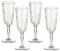 omada Design Set de 4 copas de champán de plástico, 17,5 cl, ideal para aperitivos o tostadas, apto para lavavajillas, efecto diamante, Línea Diamond