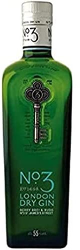 NO.3 - High Strength - London Dry Gin - 55% Alcool - Origine : Hollande Méridionale - Notes de fruits rouges & de prunes - Parfait en cocktail Gin Tonic - 70 cl