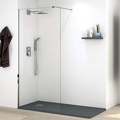 Mampara Ducha FIJA Frontal 1 Fijo ANTICAL INCLUIDO - EstiloBaño© NEW YORK- TRANSPARENTE 8 mm - panel ducha fijo cristal templado - 70 cm (intervalo 67-69) Disponible 70, 75, 80, 90, 100, 110,120