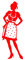 WC-Schild, Toilettenschild Bayrisch mit Dirndl selbstklebend, Damen, Rot, L