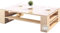 sunnypillow Palettenmöbel Gartenmöbel Set aus Holz Indoor/Outdoor Europaletten Möbel Sofa Gartensofa Bank Sessel Holztisch für Balkon Terrasse Garten | Natur Couchtisch 80 x 80 cm Höhe: 30 cm