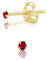 Pendientes Swarovski Rubí en Plata de Ley 925 Chapados Oro - Pendientes Colores Mujer - Pendientes Rojos Mujer - Pendientes de Oro Bebe Mujer - Aretes de Oro Amarillo - Pendientes Brillantes Mujer