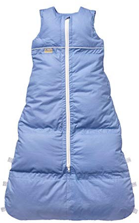 Set ARO Artländer Daunenschlafsack mit Stoffwindel Blaubär/Winterschlafsack längenverstellbar/Baby-Schlafsack mit Premiumdaunen