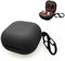 sciuU Protective Silicone Case compatible with Samsung Galaxy Buds Live, Skin Cover with The Stainless Shockproof Secure Ring for Wireless Earbuds Charging Case with Anti-Lost Carabiner, Black