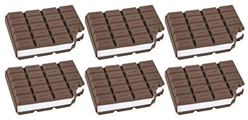 BRUNNEN 1027348 Haftnotizblock Schoko (mit abgebissener Ecke, mit 100 Haftnotizen) (Dunkelbraun/weiß, 6)