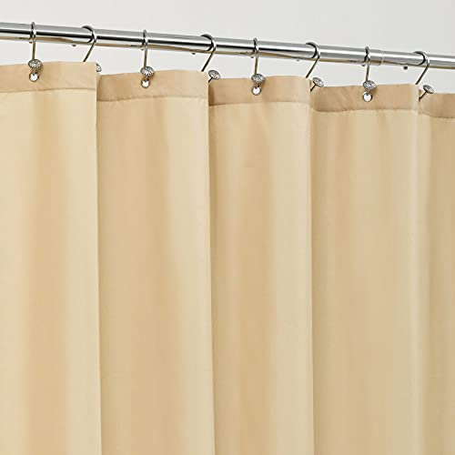 ALYVIA SPRING Doublure de Rideau de Douche en Tissu imperméable avec 3 aimants – Doublure de Douche en Tissu Doux, léger et Lavable en Machine – Taille Standard 183 x 183 cm, Kaki
