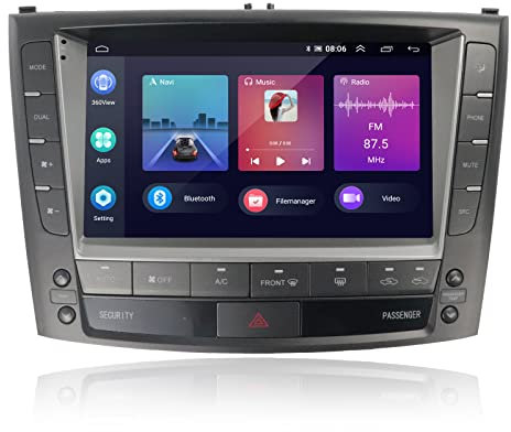 MOOKAKA Android Autoradio 2 din GPS Navigation Kopfeinheit für Lexus IS250 IS300 IS200 IS220 IS350 2005-2012 Multimedia Player Stereo Empfänger Carplay DSP AHD 10 Zoll IPS Touchscreen(6+128GB)