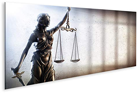 islandburner Bild auf Leinwand Lady Justice Gefängnis Strafrecht Konzept 120x 40cm - Wandbild Poster Kunstdruck Bilder