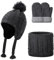 SEAUR Kinder Mütze Schal Handschuhe Set Jungen Mädchen Strickmütze mit Ohren Herbst Winter 1-6 Jahre