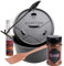 SANTOS Dutch Oven Geschenkset 5-teilig - Dutch Oven 8,5L, Deckelheber, BBQ Spray, Rub, Holzwender - praktisches Komplettset - Dutch Oven Starterset