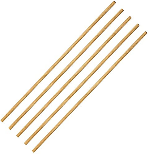 Wooden Broom Handle Stick Wooden Pole for Floor Mop Handle Brush Broom 4ft (48 inches) Long x 1/8 (28/29mm) Diameter Long Wooden Sticks for Rake, Hoe or Broom (1/8 (28/29mm), PACK OF 5)