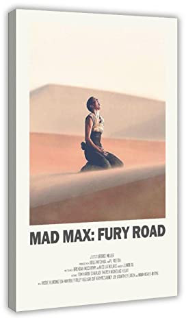 KOURT Minimalistisches Vintage-Poster, Mad Max Fury Road, Filmposter, Leinwand, Schlafzimmer, Dekoration, Sport, Landschaft, Büro, Raumdekoration, Geschenkrahmen: 60 x 90 cm