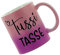 Crealuxe Glitzertasse (Pink-Purple) 'Tussi Tasse' Kaffeetasse, Bürotasse, Geschenk Freundin