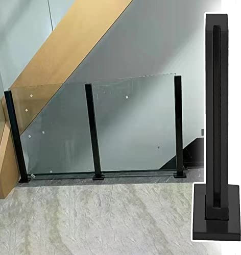 MBROS Sicherheitsglas-Geländerpfosten für Innentreppen, Geländer für Wohnzimmer, Terrasse, Garten, Schwimmbad, Glasbalustrade, Geländersystem, Schwarz
