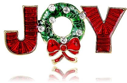 JOY Weihnachts Brosche für Damen Mädchen Zirkonia Schleifenknoten Emaille Broschen Anstecknadel Weihnachts Corsage Abzeichen für Urlaubs Party Dekorationen