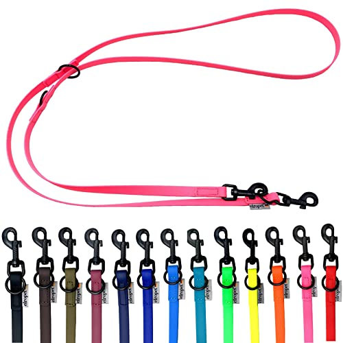 Biothane Hundeleine schwarzer Haken verstellbar für kleine Hunde/große Hunde 2m / 2,40m / 2,80m / 3,50m / 5m (Neonpink, 3,50m X 13mm)