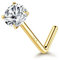 YADOCA Piercing Nez en Or 14 Carats pour Femme Homme Hypoallergénique Piercing au Nez Or L Forme Nez Piercing Bijoux