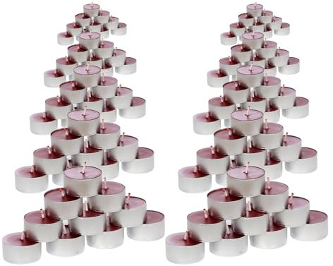 Bütic GmbH Lot de 100 bougies chauffe-plat en cire d'abeille rouge avec parfum de cire d'abeille 100 % naturelle dans un étui en aluminium