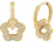 NOELANI Creolen Edelstahl Damen Ohrschmuck, mit Zirkonia synth., 2 cm, Weiß, Blume, Kommt in Schmuck Geschenk Box, 2037927