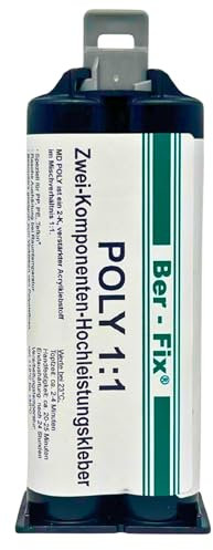 Ber-Fix 2K Kunststoffkleber - PE PP Kleber auch für Polypropylen (PP) und Polyethylen (PE) 3x 50g inkl. 3 Mischspitzen - leicht anzuwenden Starke Wirkung