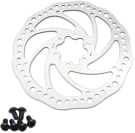 160mm Bike Disc Brake Rotor Bike Rotors with 6 Bolts Stainless Steel Bicycle Rotors Fit for MTB Mountain Road Bicycle BMX
