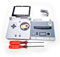Neues GBASP Extra Shell Gehäuse Case Full Set Classic SFC Retro Grau Ersatz für Gameboy Advance GBA SP Konsole, Außengehäuse + Schutzhülle Bildschirmabdeckung, Schrauben, Tasten, Aufkleber, Werkzeuge