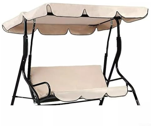 Emiif Garden Chair Awning Top Rain Cover Canopy Swings Roof Canopy(Beige)