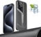 Modische Blade-Kühl-Handyhülle, kühlende Wärmeableitung für iPhone 12/13/14/15 Pro Max, galvanisierte Schutzhülle, Eisgefühl, hohl und atmungsaktiv (Schwarz, für 15 Pro)