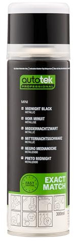 AutoTek Professional Exact Match Car Spray Paint, BMW Mini Midnight Black Metallic Aerosol Spray, 300 ml