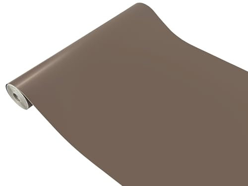 Klebefolie Möbel 45x240 cm | Möbelfolie selbstklebend matt oder glänzend |Einfarbig Klebefolie für Möbel - einfache Anwendung, ideal für die Renovierung von Küche oder Bad | Grau/Braun Matt