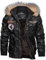 Men's-Winter Coats-Bomber Army-Military Hooded Jackets - Combat Pilot Tactical Outdoor Medium Thickne Cotton Warm Fur Collar Casual Fashion Retro Autumn Outerwear Jacket Coats Men's UK BLACK XXL