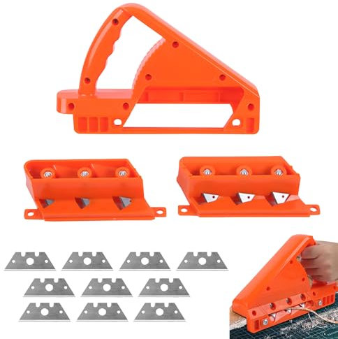Cepilladora de Bordes Para Placas de Yeso, Cepilladora Para Placas de Yeso Con Juego de Cuchillas de 45° Y 60° Cortadora Rápida Para Placas de Yeso Con 10 Cuchillas de Repuesto