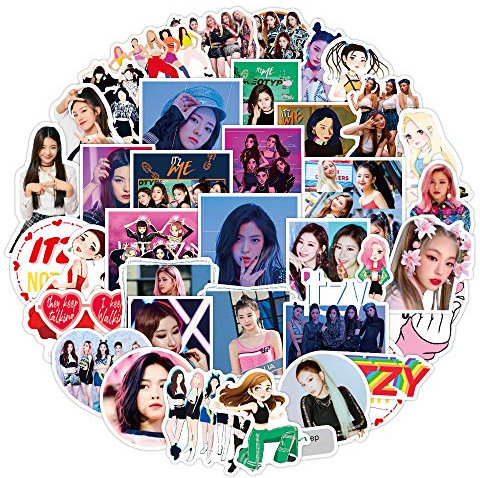 50Pcs/Pack Singer Itzys Stickers Anime Waterproof Vinyl Stickers for Laptop, Luggage, Skateboard, Teens