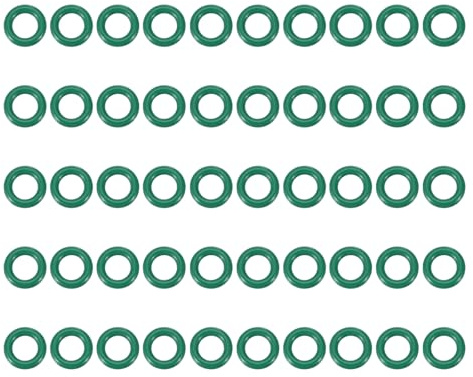 PATIKIL Joint Torique en Caoutchouc Fluoré 4x7x1.5mm(ID x OD x Largeur), 50PCS Joint d'Étanchéité Bocaux Remplacement pour Réparation Plomberie Valves Tuyaux Robinet Voiture Gaz, Vert